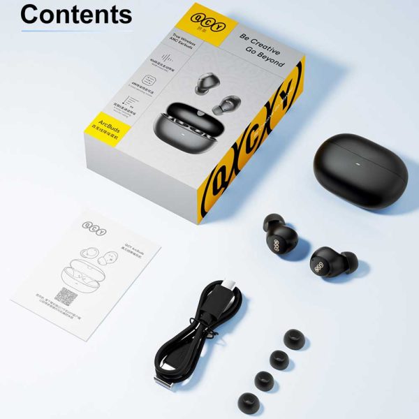 QCY HT07 ANC TWS Earbuds (Best Deal) – Black Color - Image 2