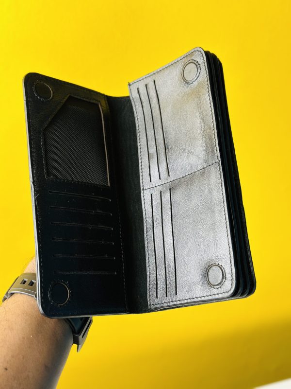 Leather Long Wallet Black- GearUp01 - Image 3